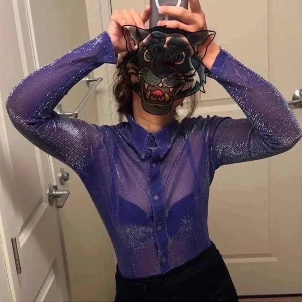 Mesh Glitter Top